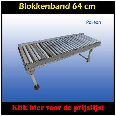 Blokken rollenbaan transportband 64cm 